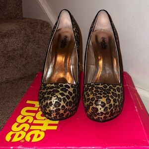 Glitter Leopard Platform Heels - Wmn Sz 8 - True to size